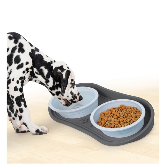 Pet Parade Dog Tray Non-Skid Gray New! Dog Bowl Trays - Picture 3 of 7